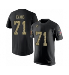 Men's Los Angeles Rams #71 Bobby Evans Black Camo Salute to Service T-Shirt