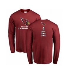 Football Arizona Cardinals #4 Andy Lee Maroon Backer Long Sleeve T-Shirt