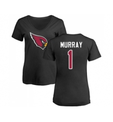 Football Women's Arizona Cardinals #1 Kyler Murray Black Name & Number Logo T-Shirt