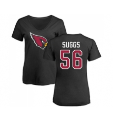 Football Women's Arizona Cardinals #56 Terrell Suggs Black Name & Number Logo T-Shirt
