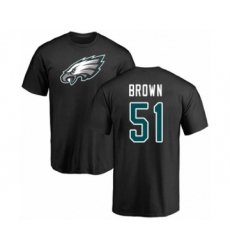 Philadelphia Eagles #51 Zach Brown Black Name & Number Logo T-Shirt