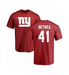 Football New York Giants #41 Antoine Bethea Red Name & Number Logo T-Shirt