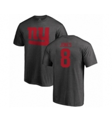 Football New York Giants #8 Daniel Jones Ash One Color T-Shirt