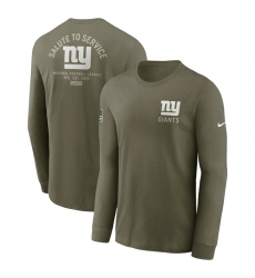 Men's New York Giants Olive 2025 Salute to Service Sideline Long Sleeve T-Shirt