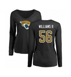 Football Women's Jacksonville Jaguars #56 Quincy Williams II Black Name & Number Logo Slim Fit Long Sleeve T-Shirt