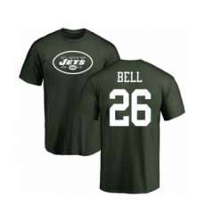 Football New York Jets #26 Le'Veon Bell Green Name & Number Logo T-Shirt