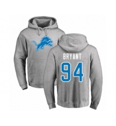 Football Detroit Lions #94 Austin Bryant Ash Name & Number Logo Pullover Hoodie