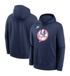 Men's New York Yankees Navy Cooperstown Collection Logo Club Pullover Hoodie