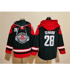 Men's Houston Rockets #28 Alperen Sengun Black Red Lace-Up Pullover Hoodie