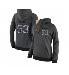 Football Women's Washington Redskins #53 Jon Bostic Stitched Black Anthracite Salute to Service Player Performance Hoodie