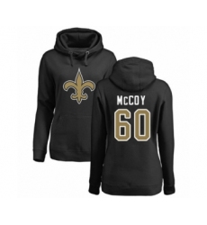 Football Women's New Orleans Saints #60 Erik McCoy Black Name & Number Logo Pullover Hoodie