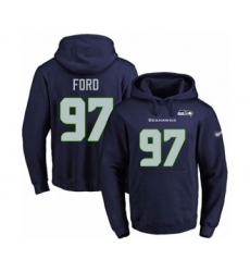 Football Men's Seattle Seahawks #97 Poona Ford Navy Blue Name & Number Pullover Hoodie
