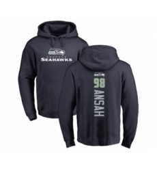 Football Seattle Seahawks #98 Ezekiel Ansah Navy Blue Backer Pullover Hoodie