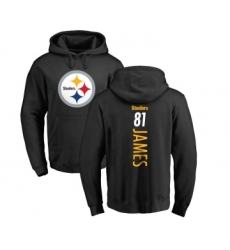 Football Pittsburgh Steelers #81 Jesse James Black Backer Pullover Hoodie