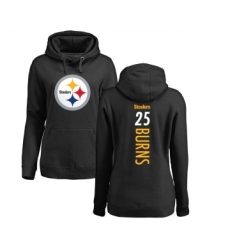 Football Women's Pittsburgh Steelers #25 Artie Burns Black Backer Pullover Hoodie
