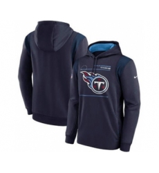 Men's Tennessee Titans 2021 Navy Sideline Logo Performance Pullover Hoodie