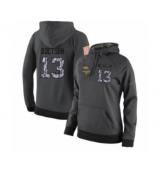 Football Women's Minnesota Vikings #13 Josh Doctson Stitched Black Anthracite Salute to Service Player Performance Hoodie