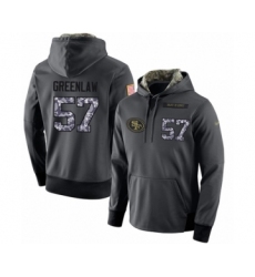 Football Men's San Francisco 49ers #57 Dre Greenlaw Stitched Black Anthracite Salute to Service Player Performance Hoodie