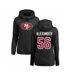 Football Women's San Francisco 49ers #56 Kwon Alexander Black Name & Number Logo Pullover Hoodie
