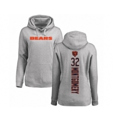 Football Women's Chicago Bears #32 David Montgomery Ash Backer Pullover Hoodie