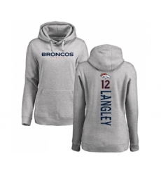 Football Women's Denver Broncos #12 Brendan Langley Ash Backer Pullover Hoodie