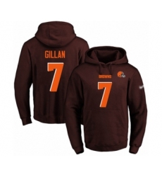 Football Men's Cleveland Browns #7 Jamie Gillan Brown Name & Number Pullover Hoodie