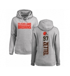 Football Women's Cleveland Browns #97 Anthony Zettel Ash One Color Pullover Hoodie