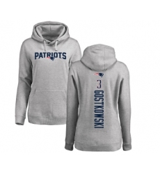 Football Women's New England Patriots #3 Stephen Gostkowski Navy Blue Backer Pullover Hoodie