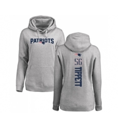 Football Women's New England Patriots #56 Andre Tippett Ash Backer Pullover Hoodie