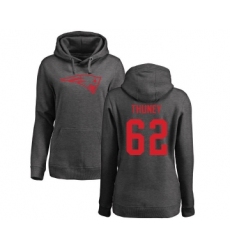 Football Women's New England Patriots #62 Joe Thuney Ash One Color Pullover Hoodie