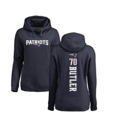 Football Women's New England Patriots #70 Adam Butler Navy Blue Backer Pullover Hoodie