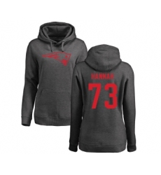 Football Women's New England Patriots #73 John Hannah Ash One Color Pullover Hoodie