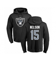 Football Oakland Raiders #15 J. Nelson Black Name & Number Logo Pullover Hoodie