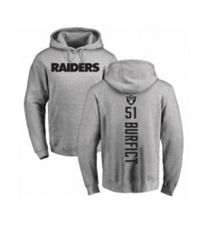 Football Oakland Raiders #51 Vontaze Burfict Ash Backer Pullover Hoodie