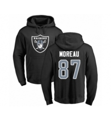 Football Oakland Raiders #87 Foster Moreau Black Name & Number Logo Pullover Hoodie