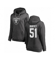 Football Women's Oakland Raiders #51 Vontaze Burfict Ash One Color Pullover Hoodie