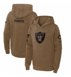 Youth Las Vegas Raiders Nike Brown 2023 Salute to Service Club Fleece Pullover Hoodie