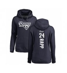 Football Women's Los Angeles Rams #24 Taylor Rapp Navy Blue Backer Pullover Hoodie