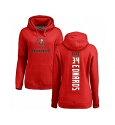 Football Women's Tampa Bay Buccaneers #34 Mike Edwards Red Backer Pullover Hoodie
