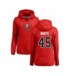 Football Women's Tampa Bay Buccaneers #45 Devin White Red Name & Number Logo Pullover Hoodie