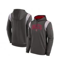 Men's Tampa Bay Buccaneers Pewter Sideline Stack Performance Pullover Hoodie