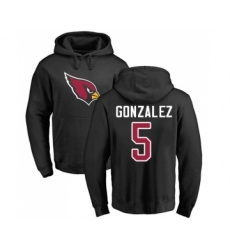 Football Arizona Cardinals #5 Zane Gonzalez Black Name & Number Logo Pullover Hoodie