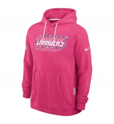 Men's Los Angeles Chargers Pink 2026 Crucial Catch Sideline Standard Issue Dri-FIT Pullover Hoodie