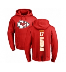 Football Kansas City Chiefs #17 Mecole Hardman Red Backer Pullover Hoodie