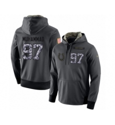Football Men's Indianapolis Colts #97 Al-Quadin Muhammad Stitched Black Anthracite Salute to Service Player Performance Hoodie