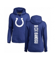 Football Women's Indianapolis Colts #52 Ben Banogu Royal Blue Backer Pullover Hoodie