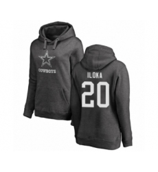 Football Women's Dallas Cowboys #20 George Iloka Ash One Color Pullover Hoodie