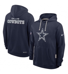 Men's Dallas Cowboys Navy Sideline Standard Issue Initial Home Dri-FIT Pullover Hoodie