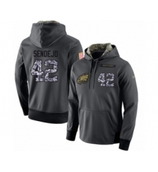 Football Men's Philadelphia Eagles #42 Andrew Sendejo Stitched Black Anthracite Salute to Service Player Performance Hoodie