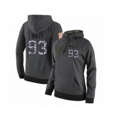 Football Women's Atlanta Falcons #93 Allen Bailey Stitched Black Anthracite Salute to Service Player Performance Hoodie
